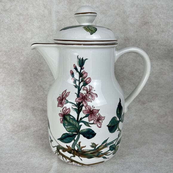 VTG Villeroy & Boch Botanica Tea Pot Pitcher Floral Porcelain 9 1/2” Depuis 1748 - Picture 1 of 10